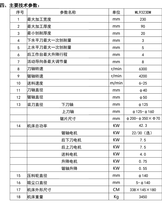 ML9323DM 木工刨锯联合机（三轴）